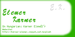 elemer karner business card
